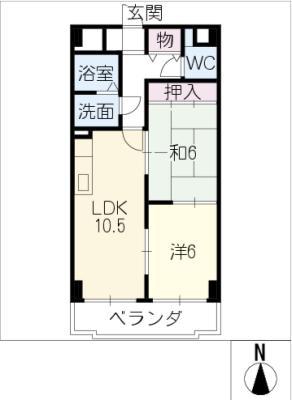 ルミエール緑(2LDK/1階)の間取り写真