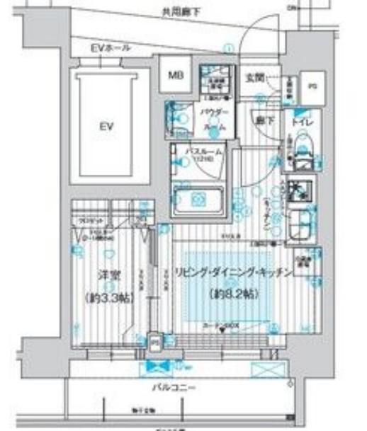プレサンスレイズ金山アクス(1LDK/12階)の間取り写真