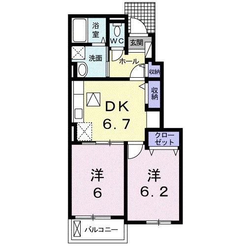 レセーナ(2DK/1階)の間取り写真