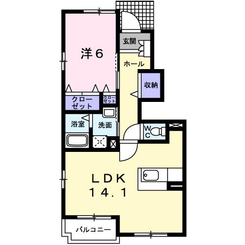 ケープ I(1LDK/1階)の間取り写真