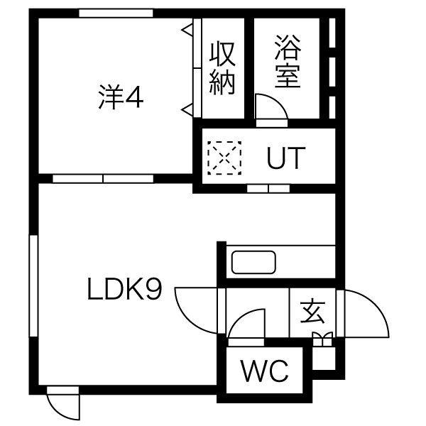 EVERGREEN KIKUSUI(1LDK/1階)の間取り写真