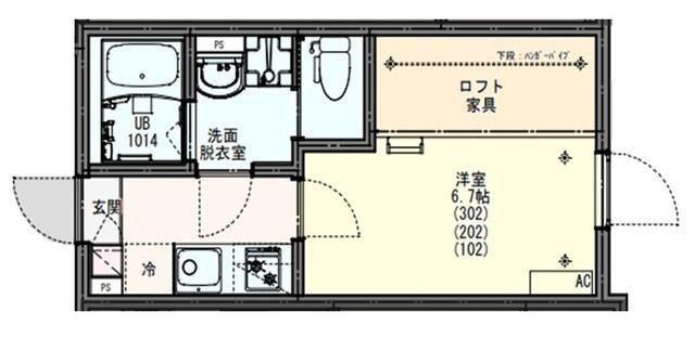 クレイス東千葉(1K/3階)の間取り写真