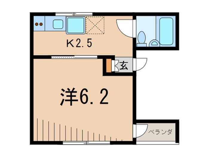 内田ビル(1K/2階)の間取り写真
