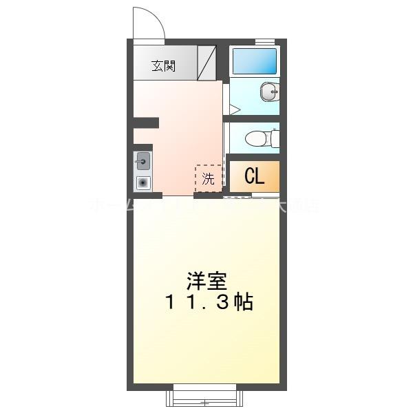 ミューズイン平尾(ワンルーム/1階)の間取り写真