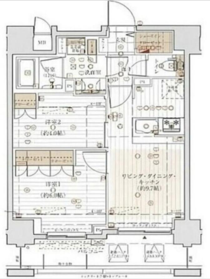 西新井7丁目マンション(2LDK/3階)の間取り写真