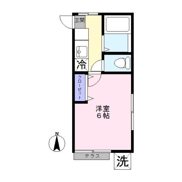 ちとせ荘(1K/1階)の間取り写真