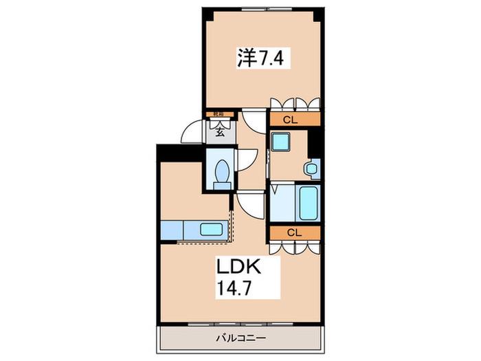 イズミガーデンヒルズ(1LDK/2階)の間取り写真