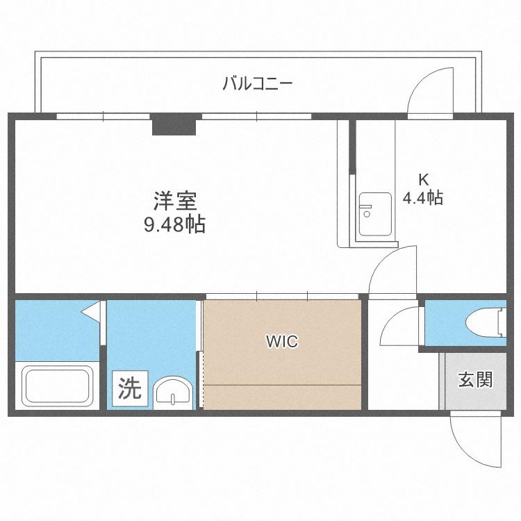 カレラ伏見(1K/3階)の間取り写真
