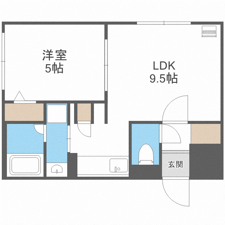 RIVA PIATTA(1LDK/1階)の間取り写真