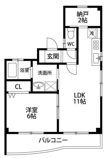 ウィルコート(1SLDK/2階)の間取り写真