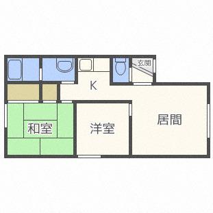 ローズハイツ(2LDK/1階)の間取り写真