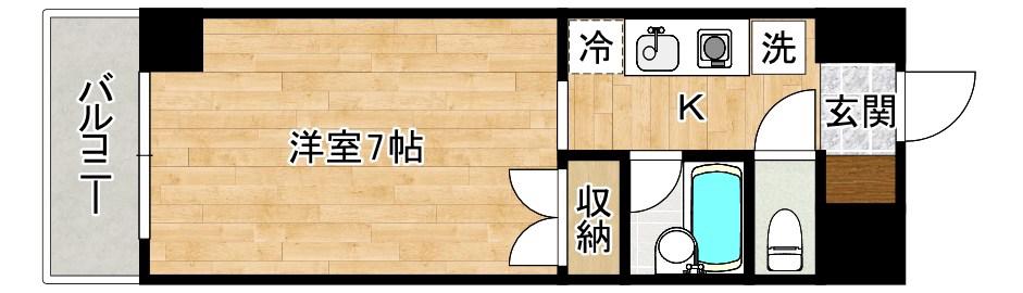 エヴァーグレイス小倉I(1K/1階)の間取り写真