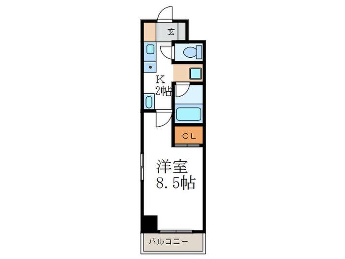 グラナ-ト(1K/3階)の間取り写真