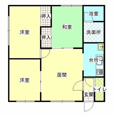 グリーンハウス川端(3LDK/1階)の間取り写真