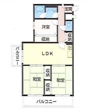 ハピネスコトーヨシムラ(3LDK/3階)の間取り写真