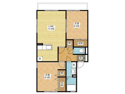 セジュール富士見(2LDK/2階)の間取り写真