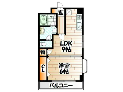 アヴィニール吉野(1LDK/5階)の間取り写真