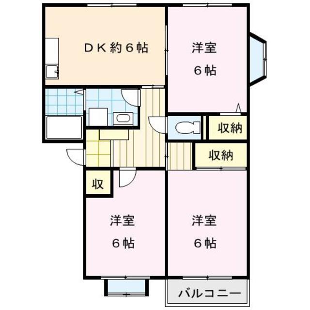 サクシード(3DK/2階)の間取り写真