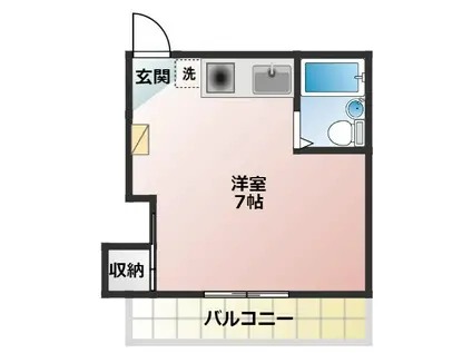 サンライズ48(ワンルーム/1階)の間取り写真