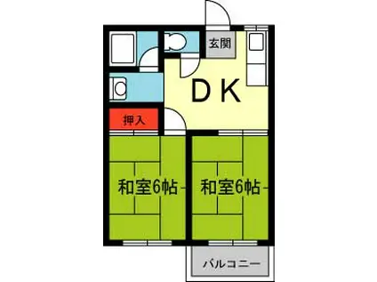 桃源台ハイツ(2DK/2階)の間取り写真