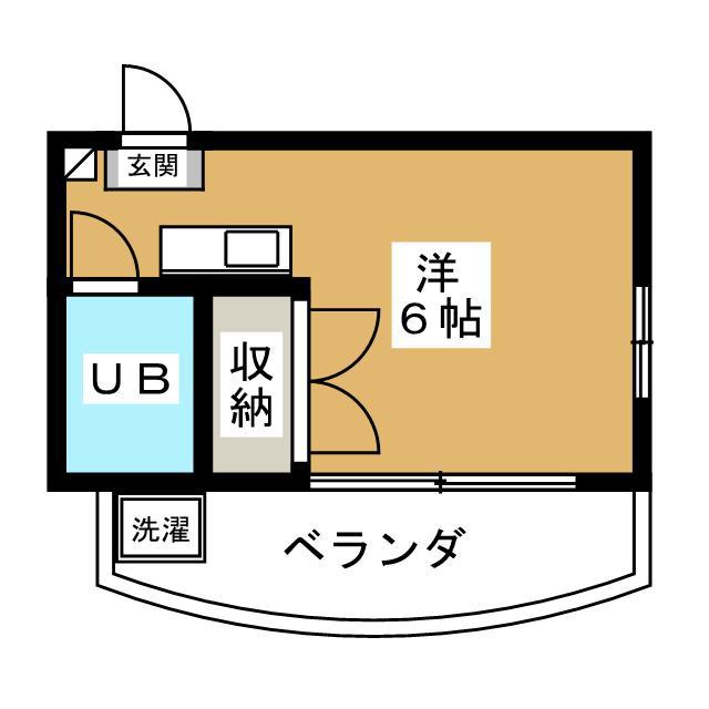 グリーンハイツ狭山ヶ丘(ワンルーム/1階)の間取り写真