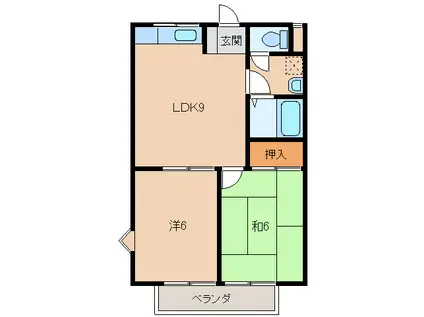 グリーンフル中西(2LDK/2階)の間取り写真