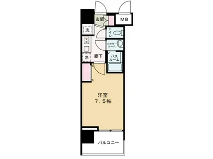 スワンズシティ梅田シエロ(1K/11階)の間取り写真