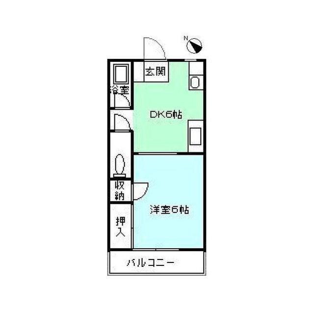 コーポめばえ(1DK/1階)の間取り写真