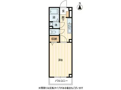 カルムシャンブル(1K/2階)の間取り写真