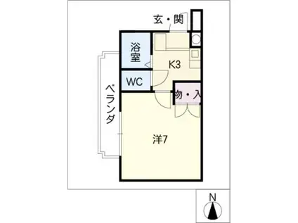 キャッスル本郷(1K/3階)の間取り写真