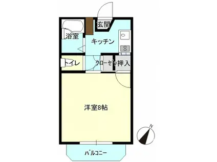 ジュピターB(1K/1階)の間取り写真