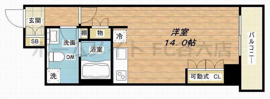 南堀江アパートメントシエロ(ワンルーム/6階)の間取り写真