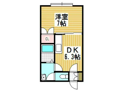 プチメゾンミントハウス(1DK/1階)の間取り写真