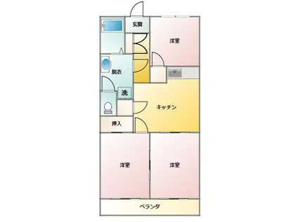 小見パレス(3DK/1階)の間取り写真