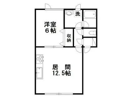 グレースコート(1LDK/1階)の間取り写真