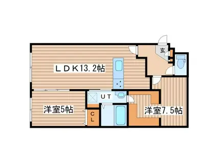 レプニーズ ザ・レジデンス二十四軒 セカンド(2LDK/4階)の間取り写真