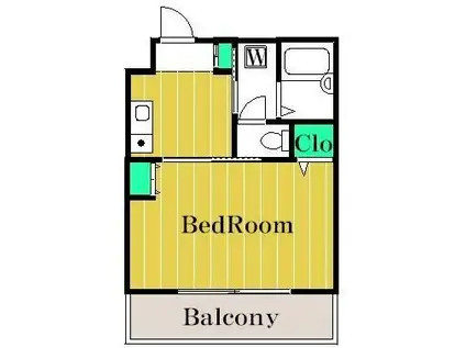 ドミール清澄(1K/4階)の間取り写真