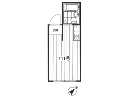 ベルシティ根津(ワンルーム/1階)の間取り写真