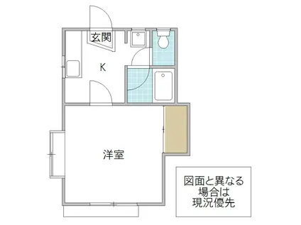 ハイツかもしだ(1K/2階)の間取り写真