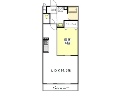 エクセラン(1LDK/1階)の間取り写真