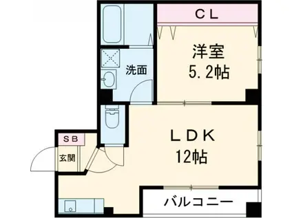 エクセレント天理(1LDK/2階)の間取り写真