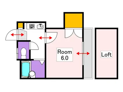 パレス長岡 第2(1K/1階)の間取り写真