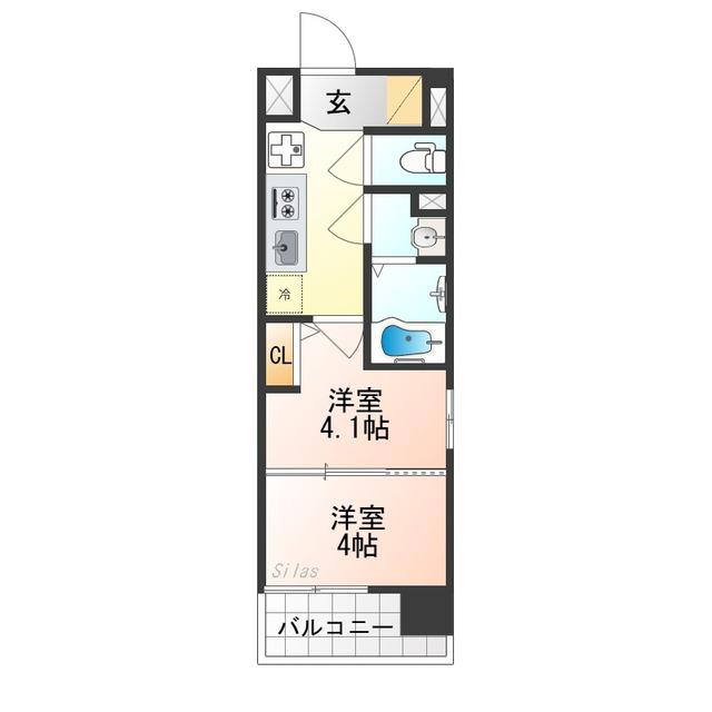 JR東海道本線 西大路駅 徒歩10分 10階建 築1年(2K/4階)の間取り写真