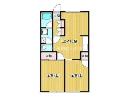 コーポ田園(2LDK/2階)の間取り写真