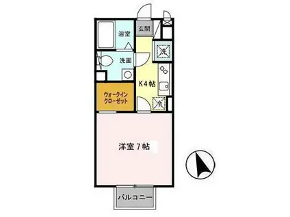 エル・ビエント(1K/2階)の間取り写真