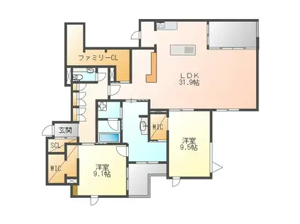 HAMPSTEAD MAISON(2LDK/2階)の間取り写真