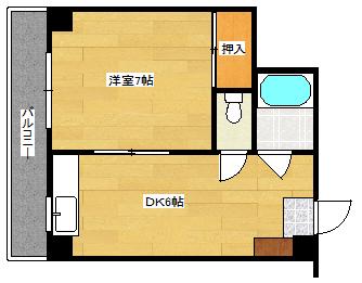 コーポ国泰寺(1DK/7階)の間取り写真