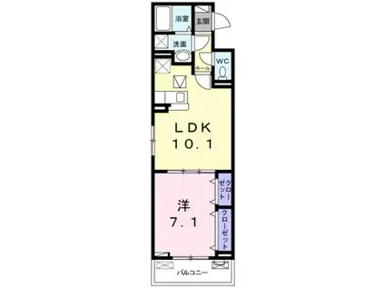 メゾンブリエ(1LDK/2階)の間取り写真