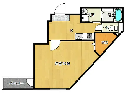 コウジィコート野崎(1K/1階)の間取り写真