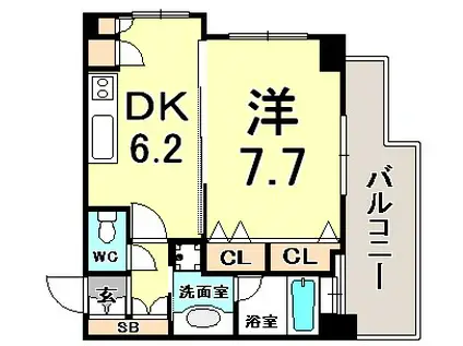 KAISEI神戸海岸通第2(1DK/9階)の間取り写真